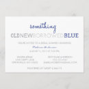 Search for something old something new invitations Blue