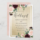 Search for wine and gold wedding invitations Pink