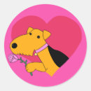 Search for airedale round stickers Valentine