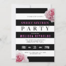 Search for pink black sweet 16 invitations Roses