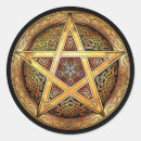 Search for golden pentagram stickers Wiccan