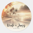 Search for sunset beach wedding stickers Tropical