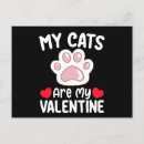 Search for my cat is my valentine postcards Couple