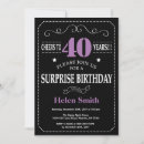 Search for purple 40th birthday invitations Cheers to 40 years