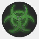 Search for green biohazard stickers Danger