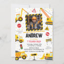 Search for big truck birthday invitations Bulldozer