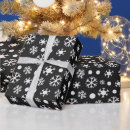 Search for black white christmas snowflakes wrapping paper Xmas