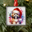 Search for lhasa apso christmas tree decorations Watercolor