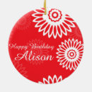Search for happy birthday christmas tree decorations Red