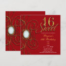 Search for red sweet 16 invitations Vintage