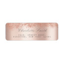 Search for rose gold confetti return address labels Pink