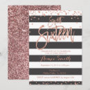 Search for faux rose gold glitter invitations Black