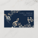 Search for piano teacher business cards Gold