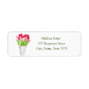 Search for pink tulip return address labels Watercolor