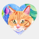Search for heart cat stickers Watercolor