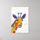 Search for cute giraffe canvas prints Colourful