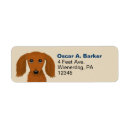 Search for red dachshund return address labels Wiener dog
