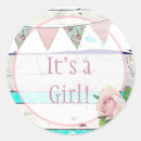 Search for new baby girl announcement stickers Floral