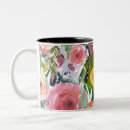 Search for romantic flowers mugs Watercolor