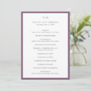 Search for purple wedding programmes Elegant