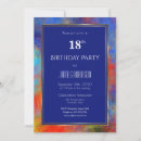 Search for blue 18th birthday invitations Modern