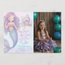 Search for mermaid 5th birthday invitations Blush purple gold glitter