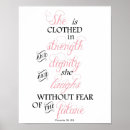 Search for she is clothed strength dignity posters Pink
