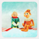 Search for vintage christmas elf stickers Red
