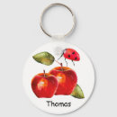 Search for red apple key rings Watercolor