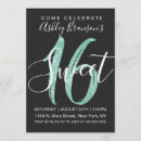 Search for teal black sweet 16 invitations Modern