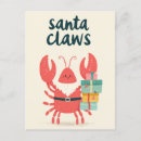 Search for funny lobster postcards Santa claws