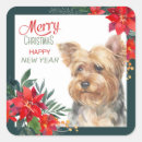 Search for yorkshire terrier dog stickers Merry christmas