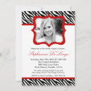 Search for red zebra birthday invitations Crimson