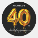 Search for elegant mens birthday stickers Black