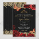 Search for red black gold sweet 16 invitations Glitter