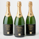 Search for happy new year wine labels Black and gold