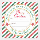 Search for do not open until stickers Xmas