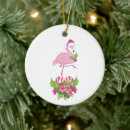Search for pink flamingo christmas tree decorations Tropical