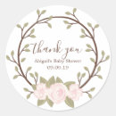 Search for pink floral wreath stickers Baby shower