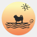 Search for surfing dog stickers Wave