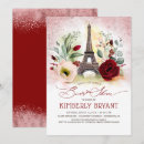 Search for paris bridal shower invitations Burgundy
