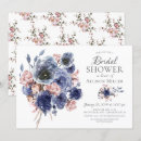Search for navy and blush bridal shower invitations Botanical