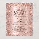 Search for gold sweet 16 invitations Rose gold glitter