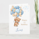Search for bear first birthday cards Blue