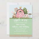 Search for barn animals birthday invitations Pink