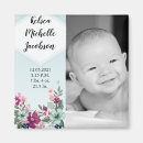 Search for flower square birth announcement cards Blue