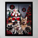 Search for funny cat and dog posters Merry christmas