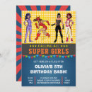 Search for girls superhero birthday invitations Cool