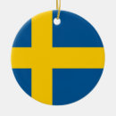 Search for sweden round ceramic christmas tree decorations flag