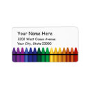 Search for crayon return address labels Kindergarten
